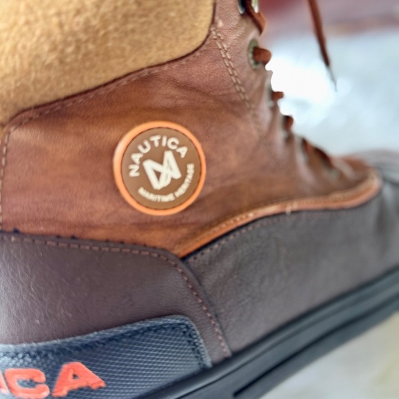Nautica Waterproof Insulated Duck Lace-Up Brown Cold Weather Snow Boots Size 10 - Picture 13 of 14